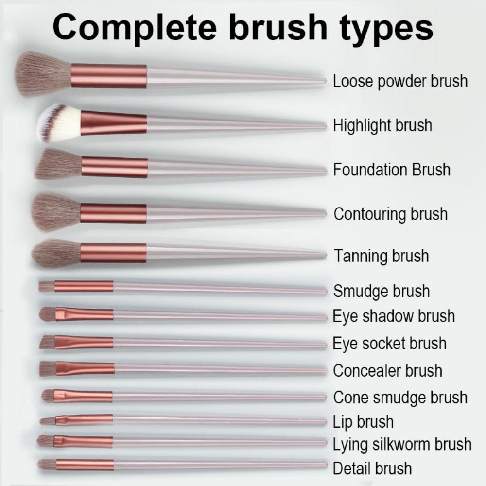 13PCS / Set with Bag Face Styling Tools Beauty Styling Tools for Cosmetics Foundation Portable Travel Makeup Brush Soft Set, Eye Brush Face Makeup