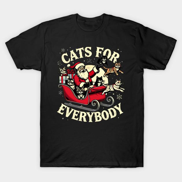 

Men Black Print T-shirt Cats-For-Everybody-Christmas No-Cut Transfer Paper Print Cotton Tshirt XL чорний