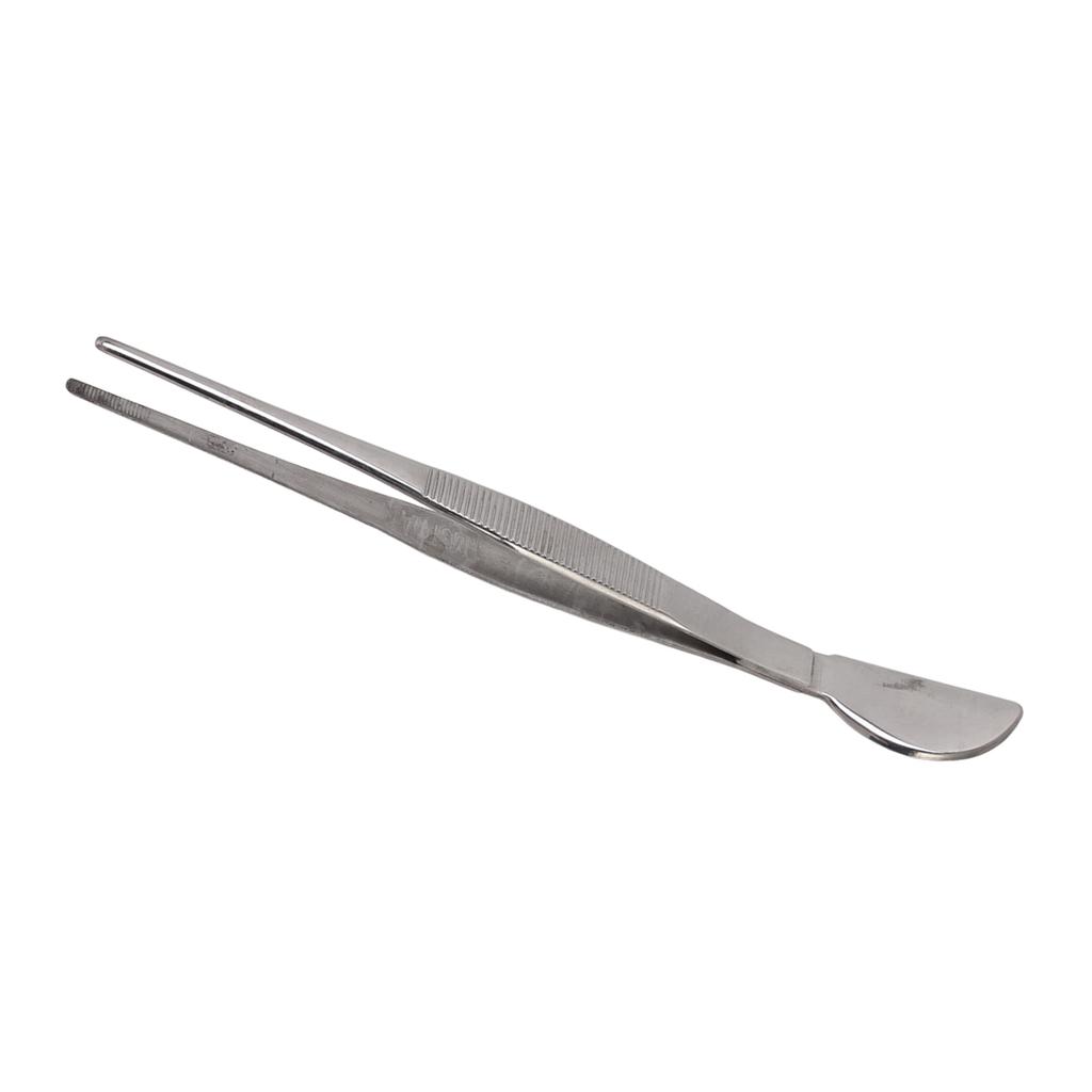Stainless Steel Bonsai Tweezers Long Tweezers with Crescent Moon Spatula Head for Potted Loosening Soil Planing Grass