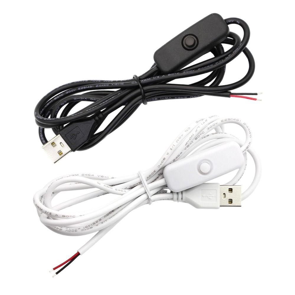 5Pcs USB Male USB Extension Cable 5V ON OFF Switch Cable  for USB Fan Desk Light