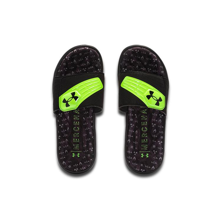 Under Armour Mercenary Xii Slipper Black/Green 3023759-002