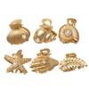 Seashell and Pearl Top Clamp Hair Accessory Graceful Shell Hair Clip with Pearls Detailing Beautiful Hair Clamp