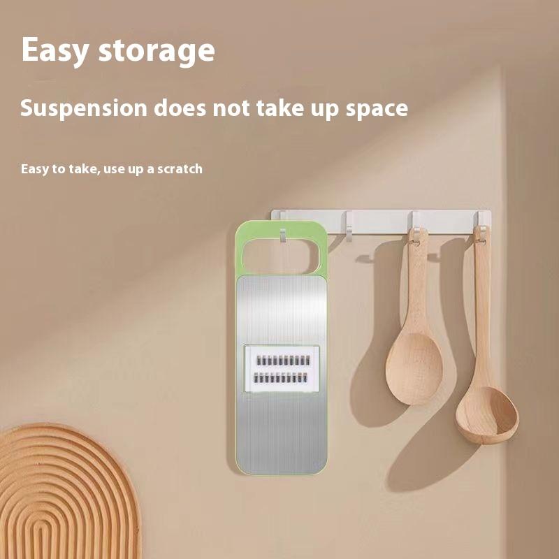 Multifunktionell Rivjärn i Rostfritt Stål Hushållsköksskärare Tjock och Tunn Julienne Gurka Potatis Rivjärn