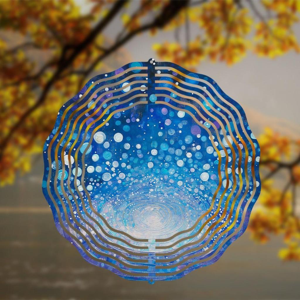 Vibrant 10 Inch Metal Wind Spinner for Garden Patio Balcony Yard Decor 360 Degree Rotating Hooks All Season Outdoor Hanging Art No Battery Needed