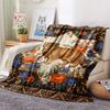1 Stück Folk Art Druck Flanell Decke, Hohe Qualität, Bequem für Alle Jahreszeiten, Heimdekoration, Wärme und Komfort