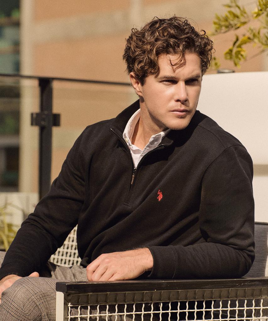 USPOLOASSN French Rib Half Neck_Black