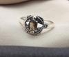Smoky Quartz Ring: 925 Sterling Silver Boho Engagement Ring, Nature-Inspired