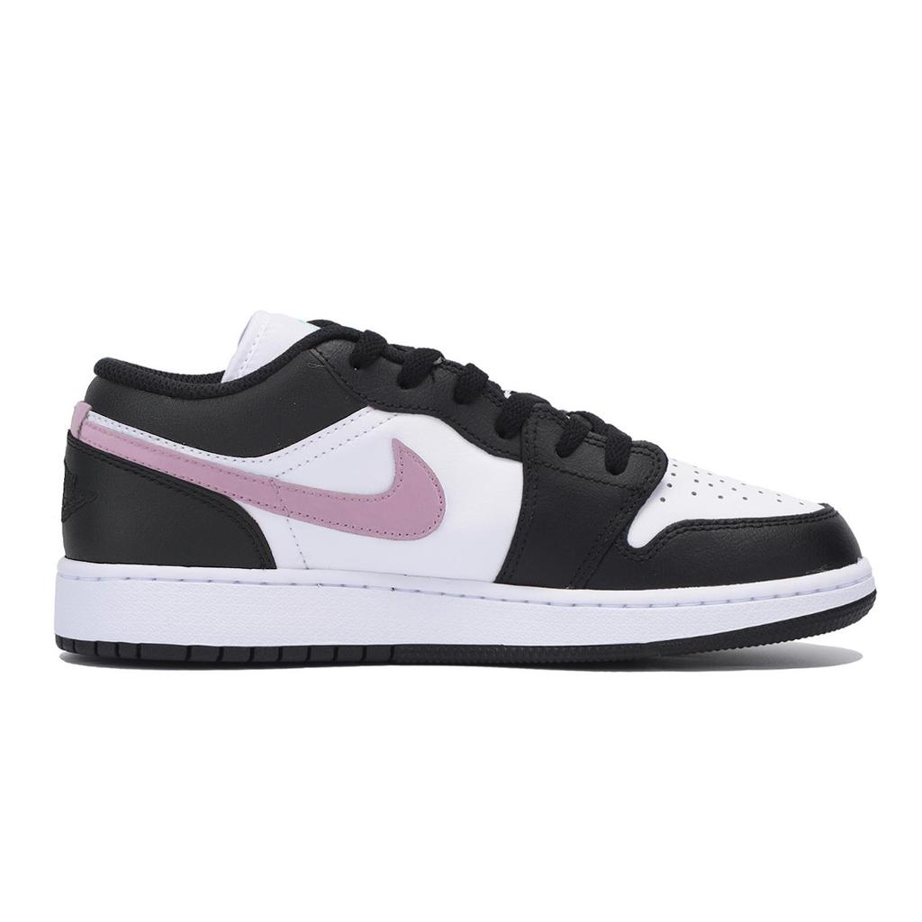 Jordan Air Jordan 1 Abrasion Resistant Slip Resistant Low top Vintage Basketball Shoes Men's Black White Pink 553558-131(Team85-)