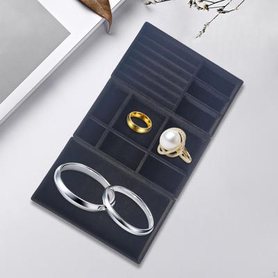 3 Pieces Jewelry Trays Organizer Drawer Inserts Storage Holder Flocking Cloth Space Saving