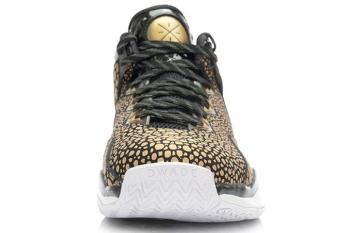 Li Ning WOW 3 Trendy Non Slip Lightweight Mid Top Basketball Shoes Men's Black Gold ABAJ013-35