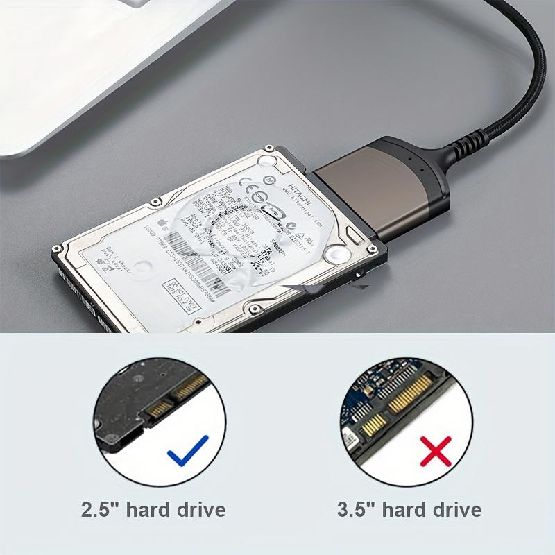SATA to USB Adapter Cable, USB 3.0 to SATA III Hard Drive Adapter for 2.5'' SSD/HDD Data Transfer,Connecting SATA to USB A/USB C, Reading Hard Drives