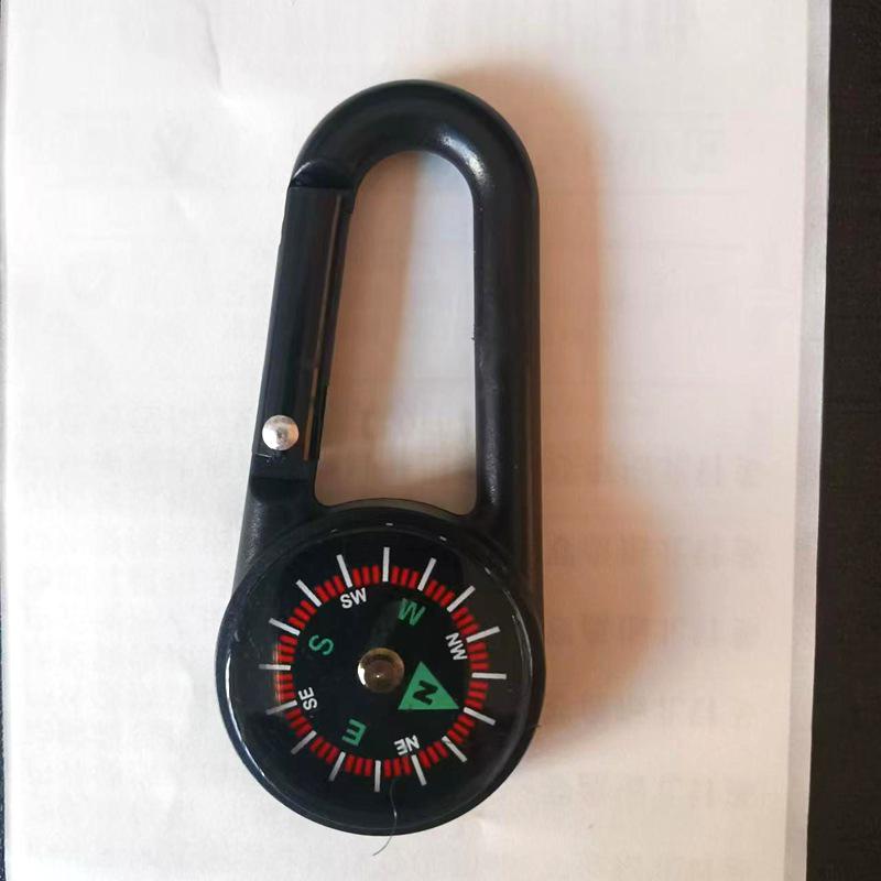 

Портативный многофункциональный компас для походов с карабином чёрный