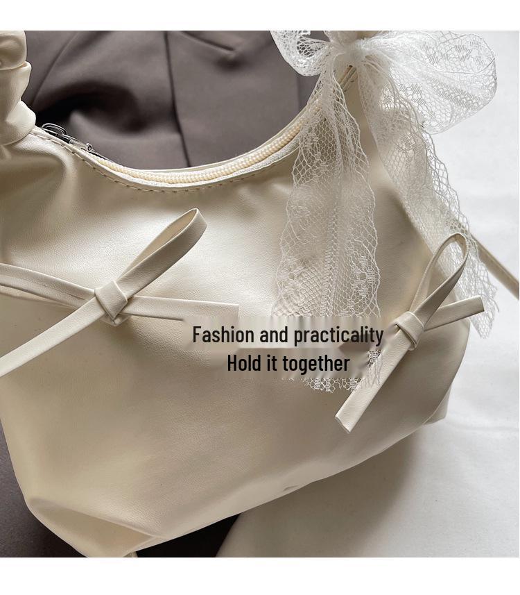 Women's Korean Pearlescent Bow Handbag - Crossbody & Small Tote for Commuting