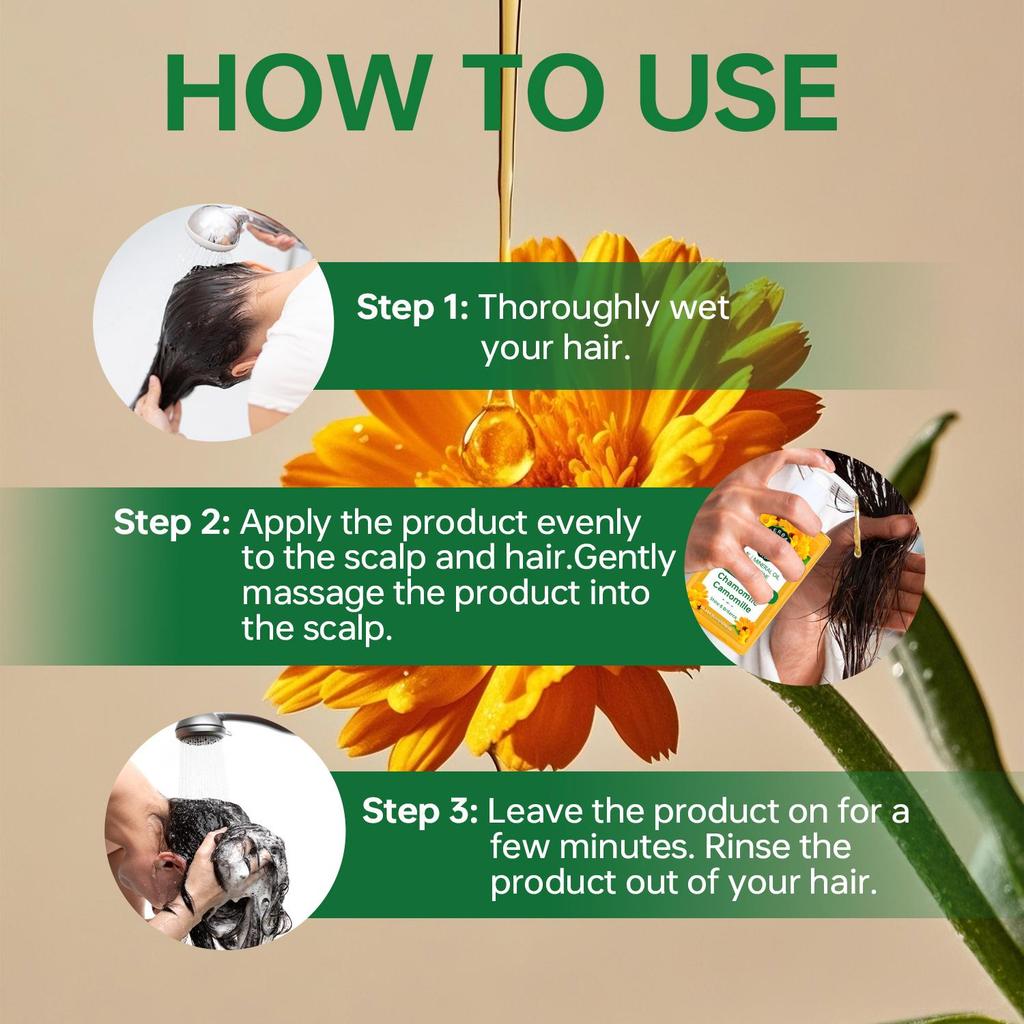 Chamomile Shampoo-Cleanses Thoroughly To Leave Hair Looking Healthy And Shiny-Suitable For All Hair Types, 300ml