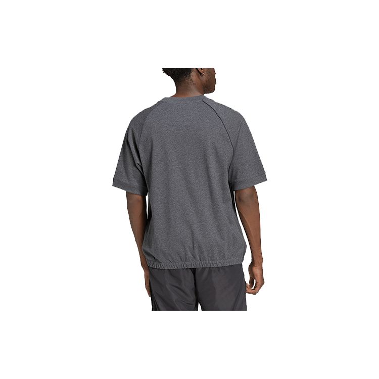 Adidas Solid Color Crew Neck Straight Cut Short Sleeve T-shirt Men Tops Dark-Grey HD4790