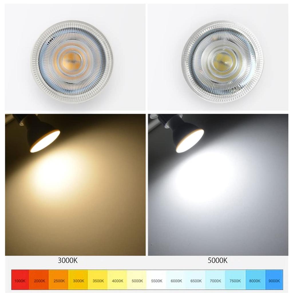 5W LED Bulb, 400lm, Equivalent to 50W Halogen Bulb, GU10 Base, Non-Dimmable, 90-Degree Wide-Angle LED Spotlight, Daylight White 6000K, 95Ra Color
