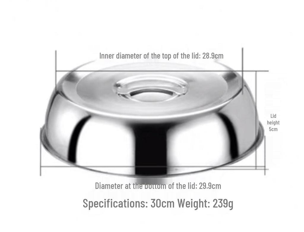Stainless Steel Multi-Purpose Round Lid for Griddle, Grill, Pot, Bowl, Plate, Heating, Fresh-Keeping, and Vegetables