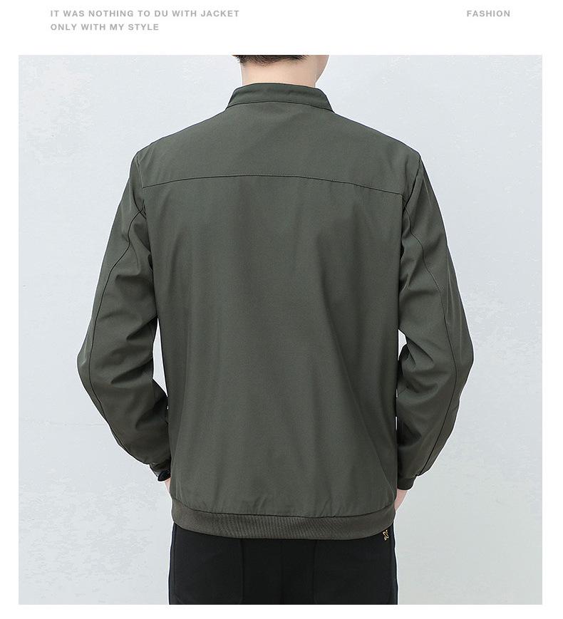 Men's Fashion Versatile Plus Size Baseball Collar Jacket: Spring & Autumn Business Casual Single-Breasted Design