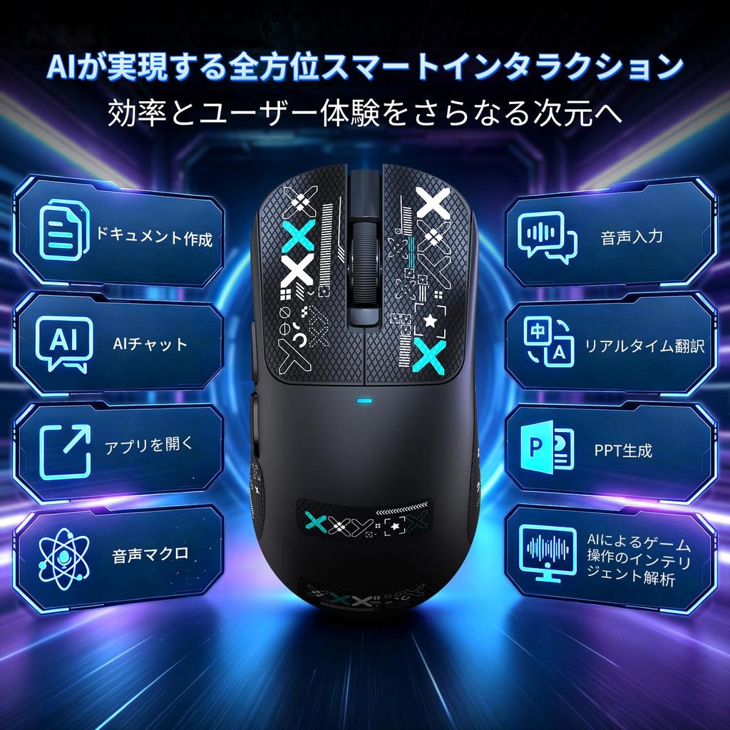 Ajazz AJ200NLAIMC Wireless Gaming Mouse PAW3311 24000 Low Black - Ultra-lightweight 61g, High-Precision Sensor, DPI, Latency,