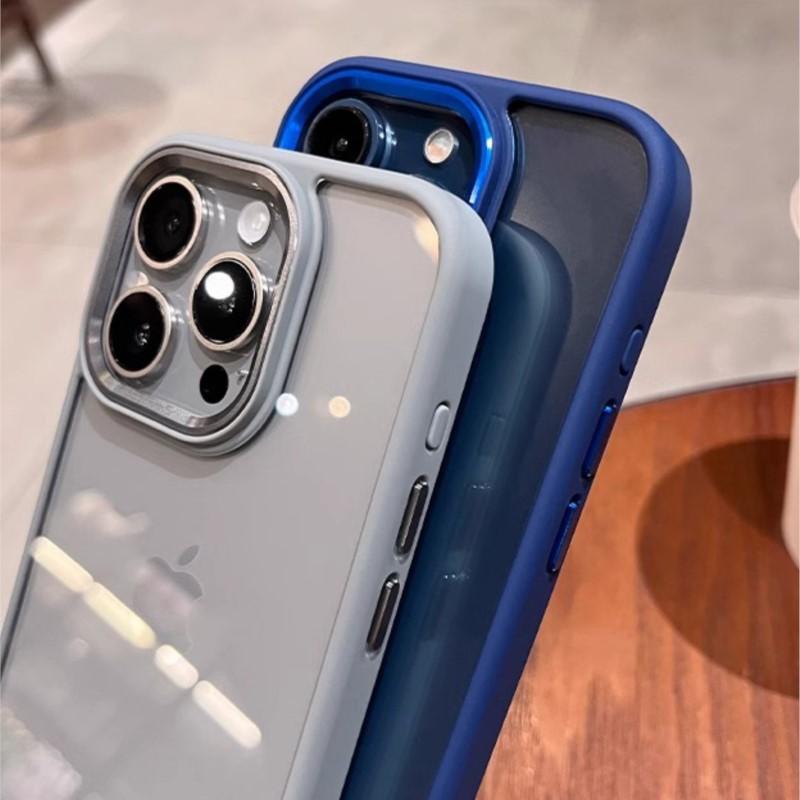 iPhone 16 15 14 Plus 13 12 Mini 11 Pro Max X XR XS İçin Lüks Darbeye Dayanıklı Şeffaf Kılıf Yumuşak Tamponlu Sert Akrilik Hibrit Kalkan Kapağı