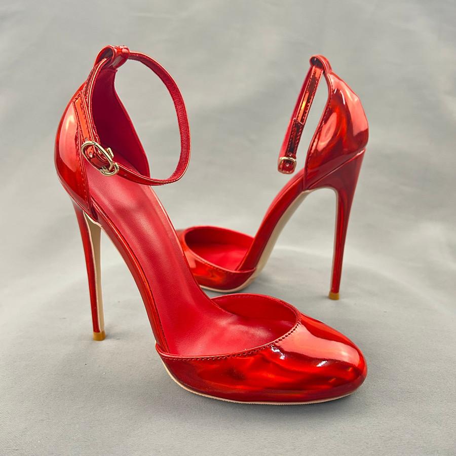 NoEnName_Null Laser Red 2024 Spring Autumn Women  Pumps  12CM Super High Heels Pole Dance Shoes Stiletto Mujer Size 33-45