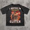 I Refuse To Tolerate Gluten Funny Cat Meme Tee Shirt Gift for Woman and Man Cats Lover Gift Cringe Shirts Oddly Specific T-shirt
