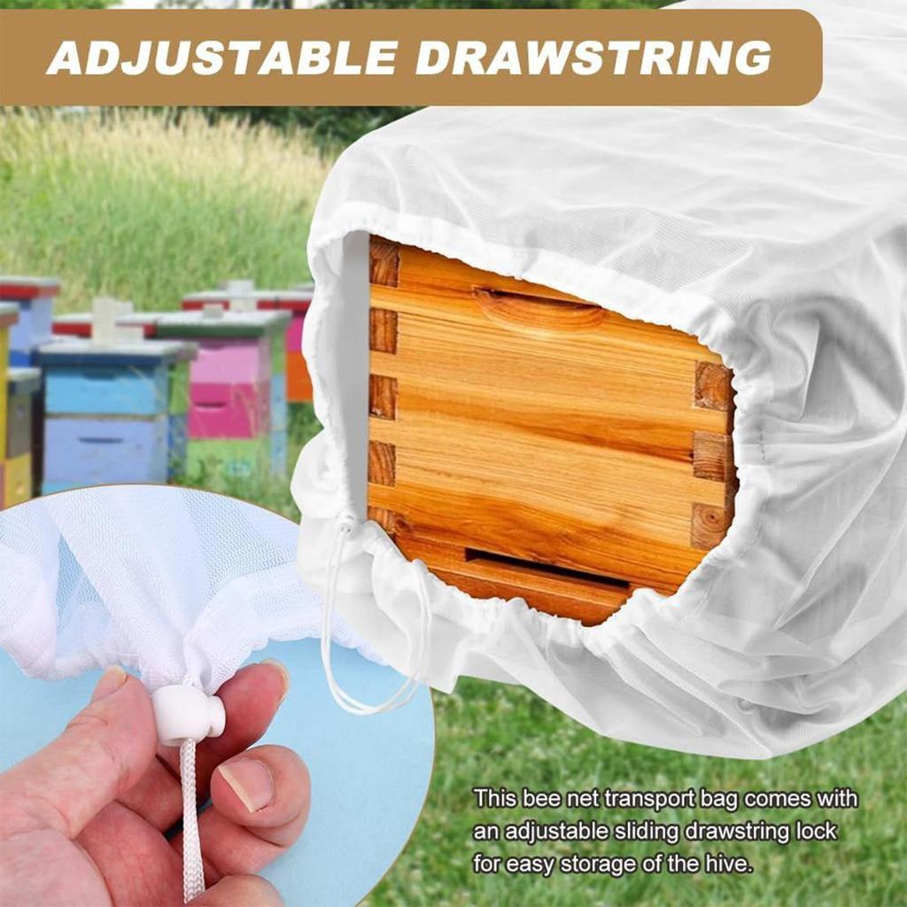 Beehive Transport Net Bag Breathable Drawstring Beekeeping Supplies Beehive Carrier Bag For Garden Fondant Honey Yard Patio