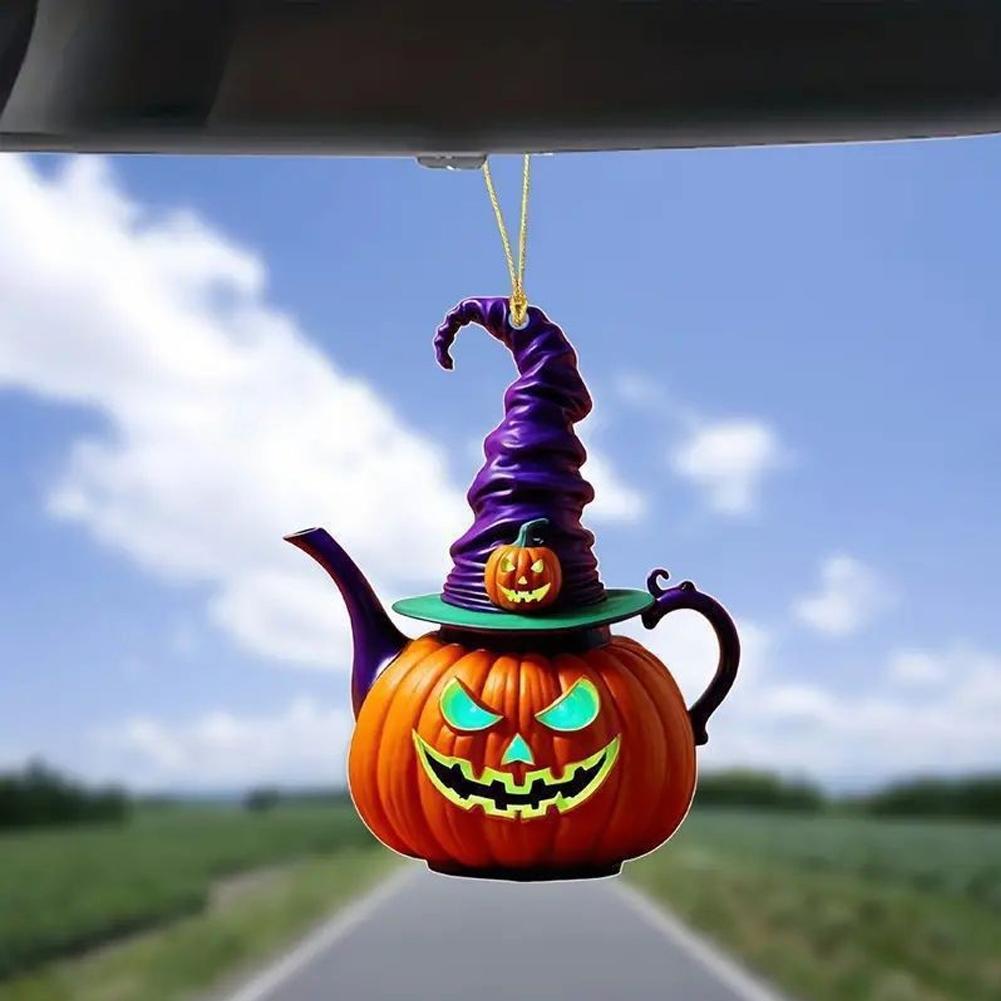 Car Rearview Mirror Pendant Super Cool Halloween Car Decor Pendant Auto Interior Ornament Decoration Party Decoration