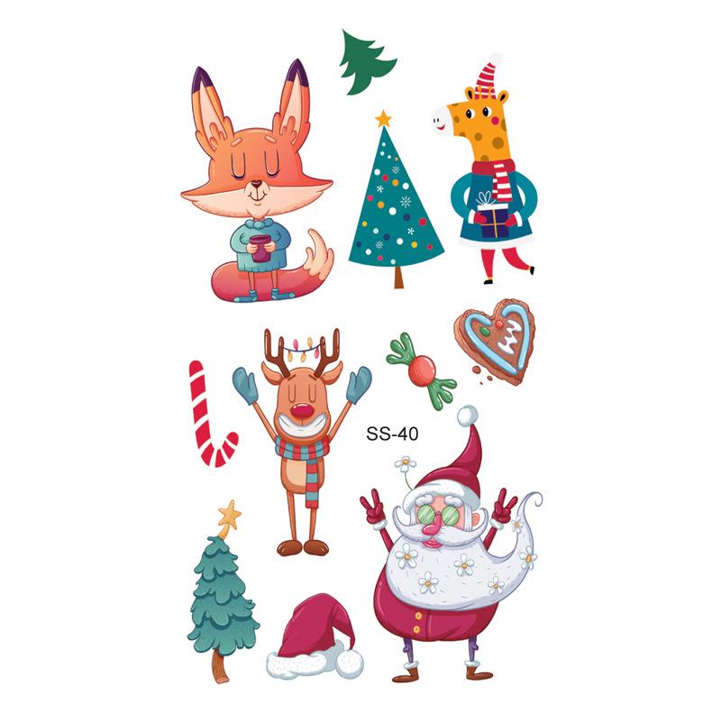 Christmas Fun Face Stickers: Children's Cartoon Tattoo Stickers