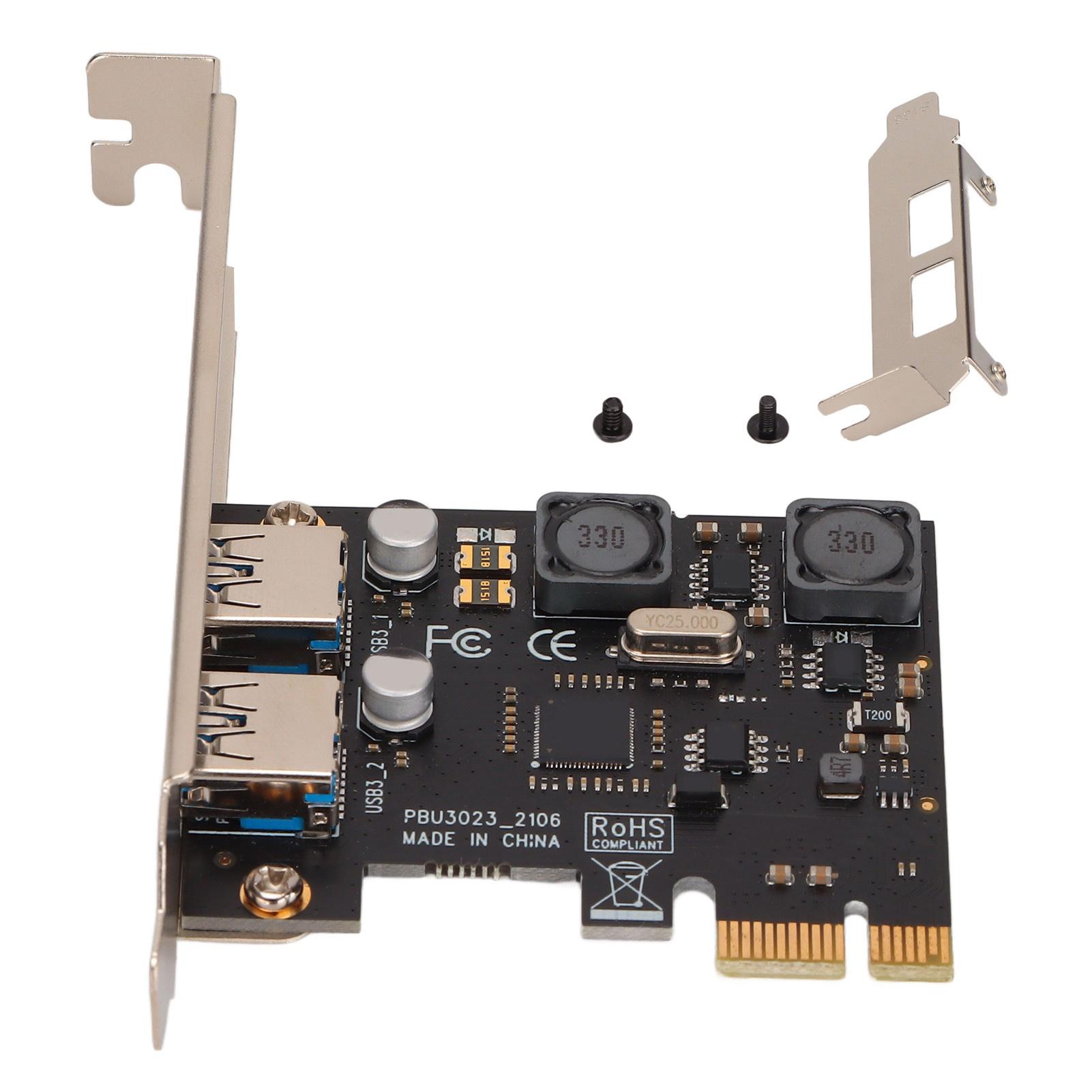

PCIE to USB 3.0 Expansion Card Enclosed High Power Inductor 2 Port USB3.0 Interface Card