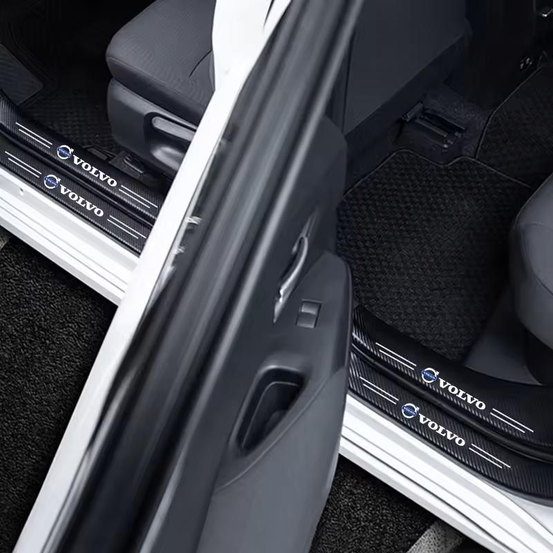 Auto Drempelstickers Koolstofvezel Textuur Deurstijl Strip Voor Volvo XC90 XC60 V50 S60 V70 V60 V40 S90 olestar AWD XC40 S80 T6