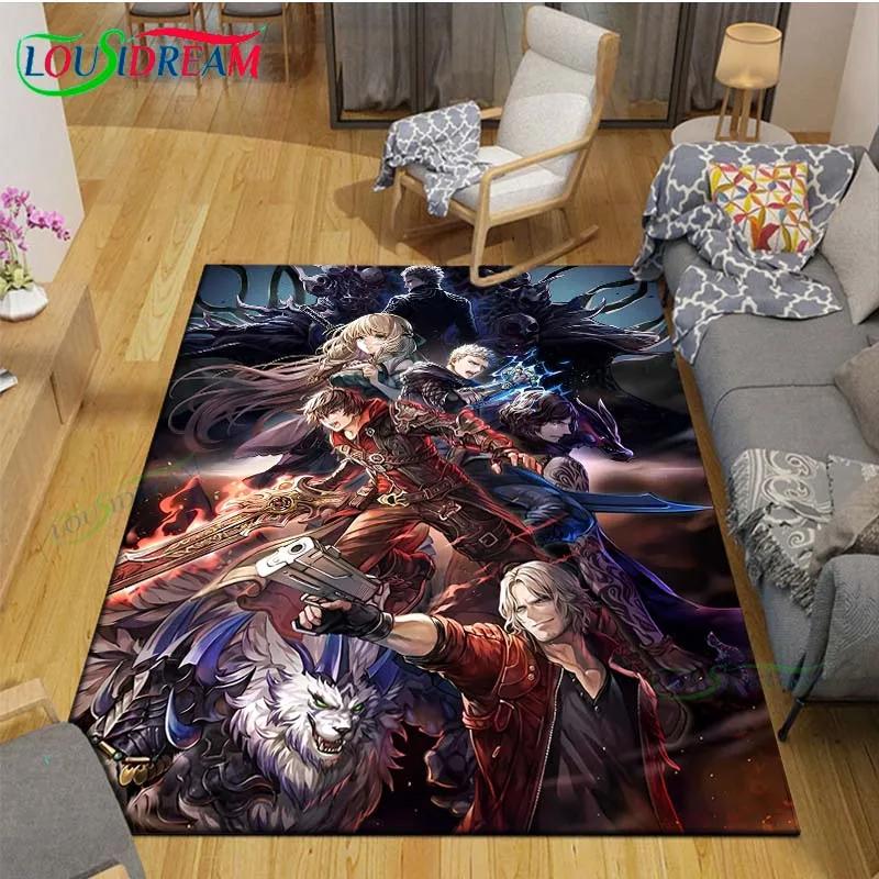 Fashion D-Devil May Cry Game Printed Carpet Outdoor Area Rug Non -slip Carpet Bedroom Decor Carpet for Living Room Birthday Gift