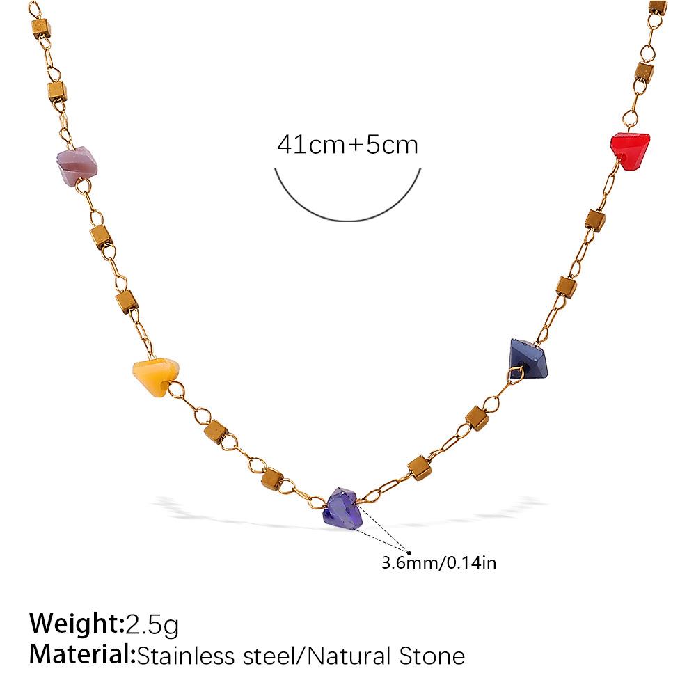 Popular Neck Chain Stainless Steel Plated 18K Gold Crystal Necklace Female Niche Design Clavicle Chain