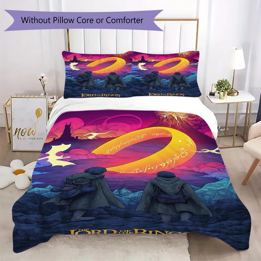1PC The Lord of the Rings Bedding Quilt Set Quilt Cover Pillowcase Home Decoration Birthday Gift (1 * duvet cover + 2 * pillowcase, without core)A2