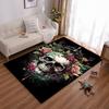 Floral Skull Print Carpet with Roses and Vintage Artistic Style Design Suitable for Use As an Anti-slip for Living Room Bedroom Sofas