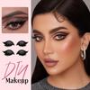2 In 1 Eyeshadow Party Makeup Easy Use Reusable Self Adhesive With Eyelash Waterproof Eyeliner Sticker Cosmetic