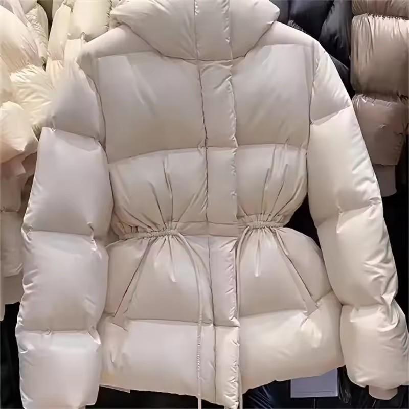 Жіноча мода Бавовняна куртка Жіноча Осінь ЗимаНове Пухове пальто Жіночі парки З капюшоном Пояс на шнурку Товстий Теплий Верхній одяг Леді Топ