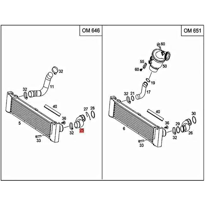 Intercooler Turbocharger Hoses Replacement A6395280982 6395280982 for W639 Auto Part Air Intake Hose