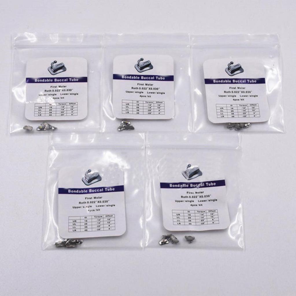 4 Teile/paket Dental Kieferorthopädische 1. Molaren Halterung Bukkalröhrchen Bondable Roth 022