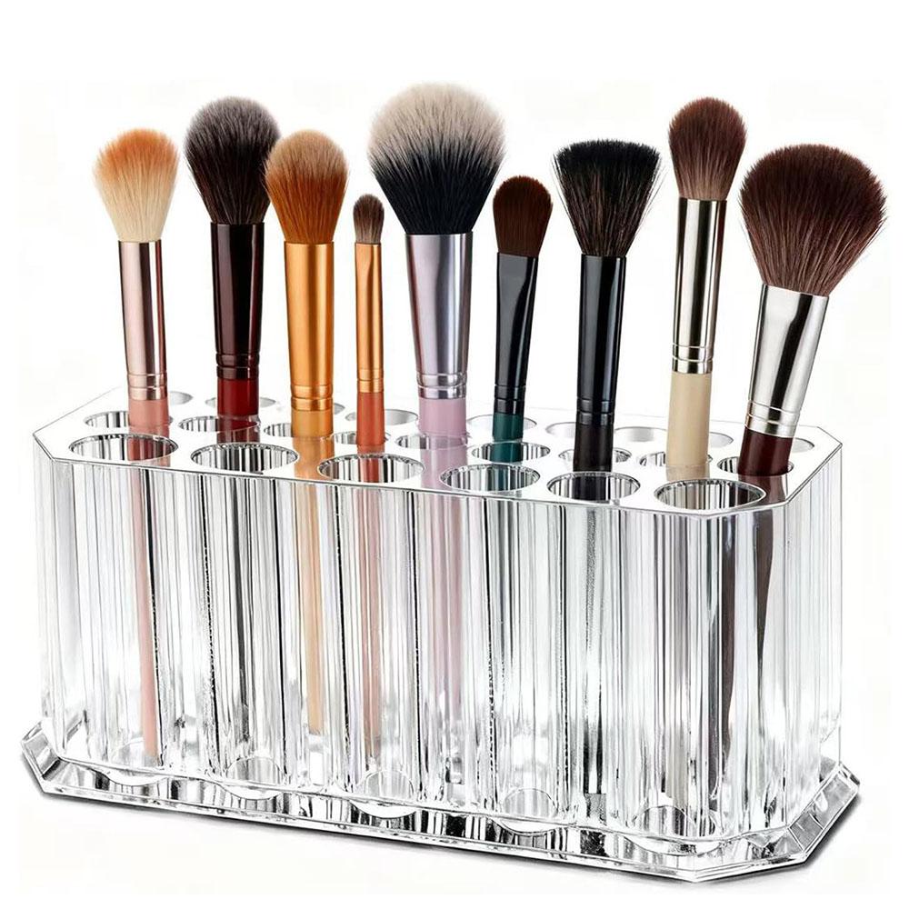 Clear Acrylic Lipstick Organizer Makeup Nail Brush Eyeliner Lip Liner Holder 26 Spaces Cosmetic Display Case