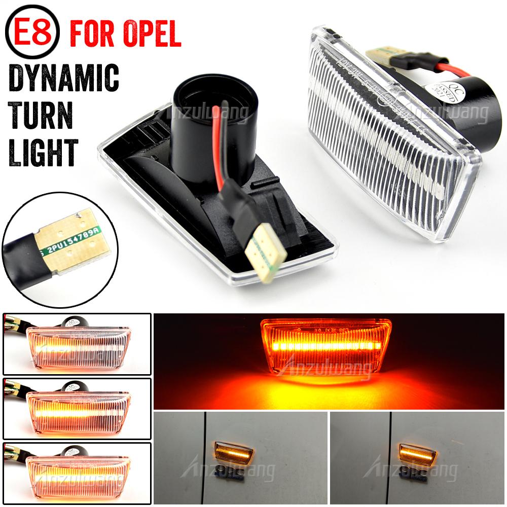 Side Marker Turn Signal Light 2PCS Sequential Flashing Side Marker Light LED Dynamic Flowing for Opel Astra H Zafira B Corsa D
