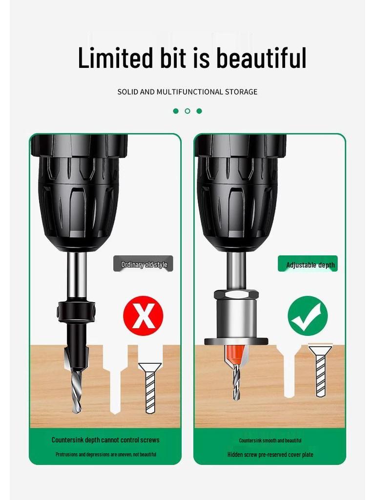 Countersink Drill Bit Depth Stop for Woodworking and Screw Holes