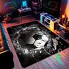 Stylish 2D Broken Wall Soccer Ball Print Non Slip Area Rug Comfortable Modern Football Fans Carpet for Living Room Game Room