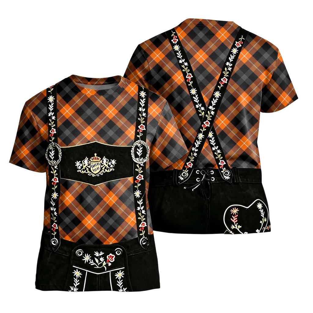 Heren Vintage Patroon Korte Mouw T-shirt met Retro Textuur Print Losse Pasvorm Casual Zomer Dagelijks Topje voor Festivals en Evenementen