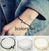 3 Pcs New Listing Fashion Personality Simple Design Heart Rate Electrocardiogram Chart Lightning Bracelet Couple Bracelet