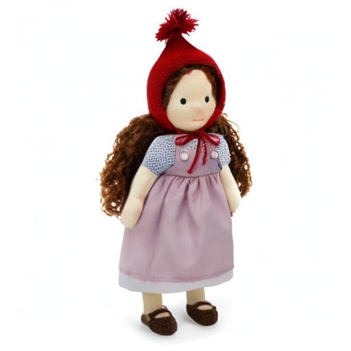 BlissfulPixie Waldorf Doll, Handmade Savannah, 30cm, Soft, Cute Plush Girl Doll, Perfect for Kids