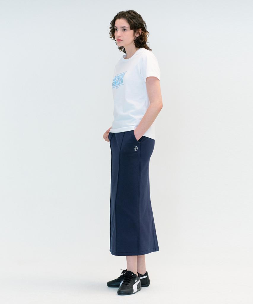 Malittepeulangsowajeobeo W Circle Logo Sweat Skirt Navy