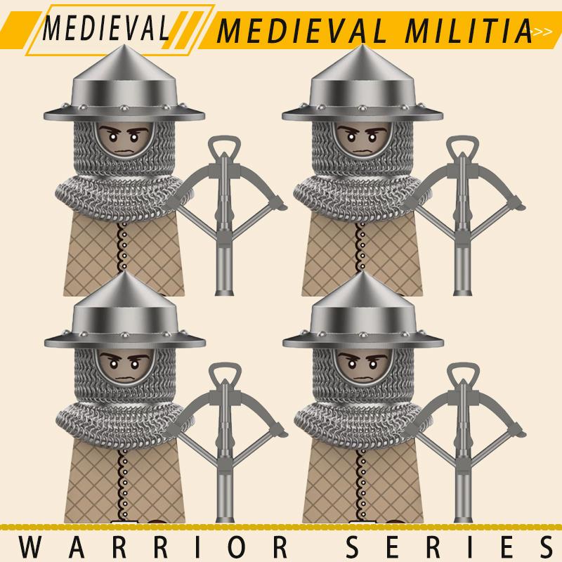 Medieval Military Knights Series Building Blocks Castle Army Soldier Figures Shield Sword Accessories Warrior Bricks Gifts Toys