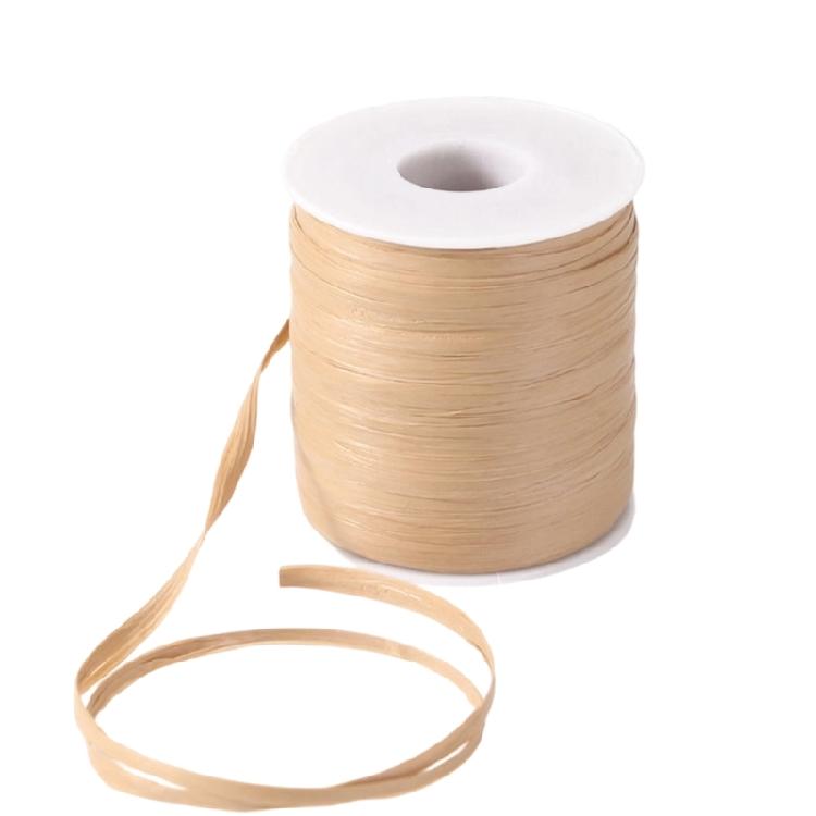 Flat Fiber Craft Cord for Crochet Weaving and Bag Making, Cotton Straw Ribbon Weaving Rope for Handmade Daily Work Use