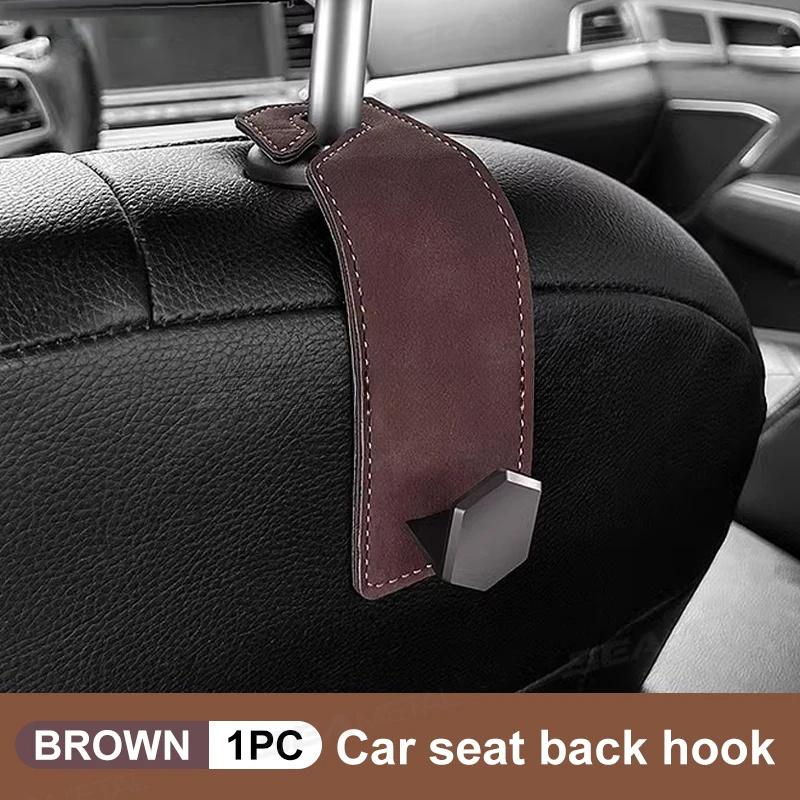 Alloy Car Seat Back Hook Premium Suede Metal Auto Hanging Hook Universal 20KG Large Load-Bearing Hanger for Rear Seat